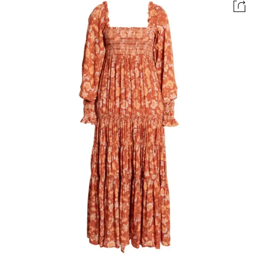 Free People Rust Floral Maxi Dress